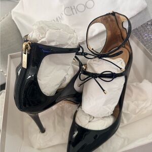 JIMMY CHOO SAGE 100 black patent leather pumps, 9.5W